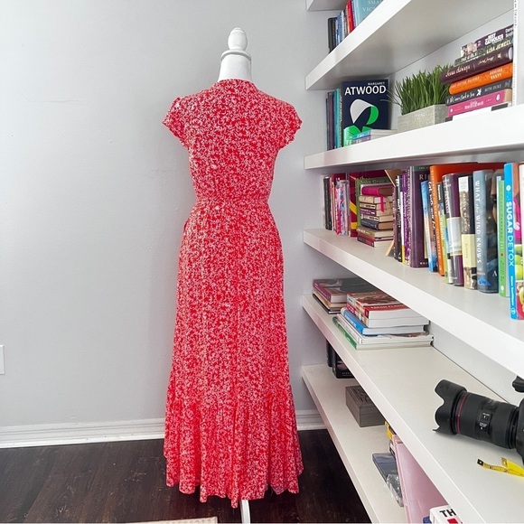 Vici Coral Kissed by the Sun High Low Pocketed Tie Front Maxi Dress Size Med - Picture 6 of 15